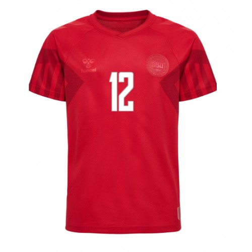 Danmark Kasper Dolberg #12 Hjemmedrakt VM 2022 Kortermet Danmark Kasper Dolberg #12 Hjemmedrakt VM 2022 Kortermet